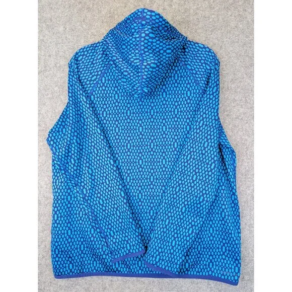 Nike Therma-Fit Hoodie Women’s XL Blue Geometric Hooded Sweatshirt Pullover - Picture 4 of 7